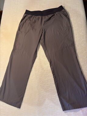Uniform Advantage Women's Gray Elastic-Waist Scrub Pants